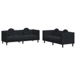 Vidaxl ensemble de canapés 2 pcs avec coussins noir velours Vidaxl ensemble de canapés 2 pcs avec coussins noir velours