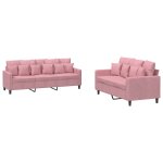 Vidaxl ensemble de canap�s 2 pcs avec coussins rose velours