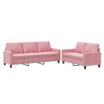 Vidaxl ensemble de canaps 2 pcs avec coussins rose velours