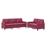 Vidaxl ensemble de canap�s 2 pcs avec coussins rouge bordeaux velours