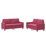 Vidaxl ensemble de canapés 2 pcs avec coussins rouge bordeaux velours Vidaxl ensemble de canapés 2 pcs avec coussins rouge bordeaux velours