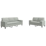 Vidaxl ensemble de canap�s 2 pcs et coussins et traversins velours