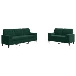 Vidaxl ensemble de canap�s 2 pcs avec coussins et traversins velours