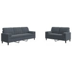 Vidaxl ensemble de canapés 2 pcs avec coussins et traversins velours Vidaxl ensemble de canapés 2 pcs avec coussins et traversins velours