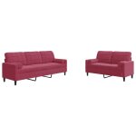 Vidaxl ensemble de canaps 2 pcs avec coussins et traversins velours