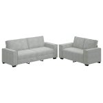 Vidaxl ensemble canap� 2 pcs avec coussins velours gris clair