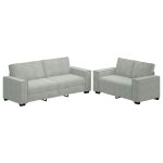 Vidaxl ensemble canap� 2 pcs avec coussins velours gris clair
