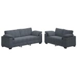 Vidaxl ensemble canap� 2 pcs avec coussins velours gris fonc�
