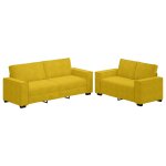 Vidaxl ensemble canap� 2 pcs avec coussins velours jaune