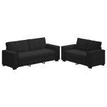 Vidaxl ensemble canap� 2 pcs avec coussins velours noir