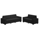 Vidaxl ensemble canap� 2 pcs avec coussins velours noir