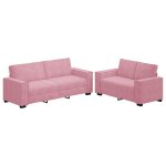 Vidaxl ensemble canap� 2 pcs avec coussins velours rose
