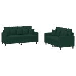 Vidaxl ensemble de canap�s 2 pcs avec coussins vert fonc� velours
