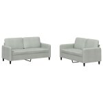 Vidaxl ensemble de canap�s 2 pcs gris clair velours