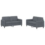 Vidaxl ensemble de canapés 2 pcs gris foncé velours Vidaxl ensemble de canapés 2 pcs gris foncé velours