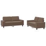 Vidaxl ensemble de canap�s 2 pcs marron tissu