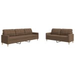 Vidaxl ensemble de canap�s 2 pcs marron tissu