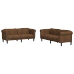 Vidaxl ensemble de canap�s 2 pcs marron velours