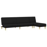 Vidaxl ensemble de canaps 2 pcs noir tissu