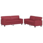 Vidaxl ensemble de canap�s 2 pcs rouge bordeaux similicuir