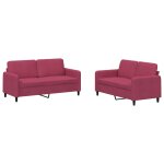 Vidaxl ensemble de canap�s 2 pcs rouge bordeaux velours