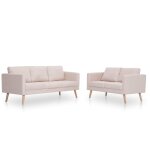 Vidaxl ensemble de canap� 2 pcs tissu cr�me