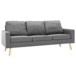 Vidaxl ensemble de canaps 2 pcs tissu gris clair