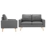 Vidaxl ensemble de canap�s 2 pcs tissu gris clair