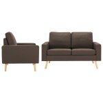 Vidaxl ensemble de canap�s 2 pcs tissu marron