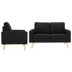 Vidaxl ensemble de canap�s 2 pcs tissu noir