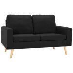 Vidaxl ensemble de canaps 2 pcs tissu noir