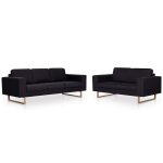 Vidaxl ensemble de canap� 2 pcs tissu noir