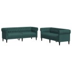 Vidaxl ensemble de canaps 2 pcs vert fonc tissu