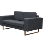 Vidaxl ensemble de canaps  2 places et  3 places gris fonc