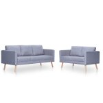 Vidaxl ensemble de canaps  2 places et  3 places tissu gris clair