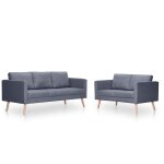 Vidaxl ensemble de canap�s � 2 places et � 3 places tissu gris fonc�