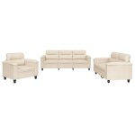 Vidaxl ensemble de canap�s 3 pcs avec coussins beige tissu microfibre