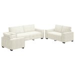 Vidaxl ensemble de canap�s 3 pcs avec coussins cr�me velours