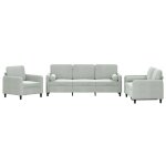 Vidaxl ensemble de canapés 3 pcs avec coussins gris clair velours Vidaxl ensemble de canapés 3 pcs avec coussins gris clair velours