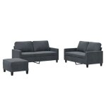 Vidaxl ensemble de canap�s 3 pcs avec coussins gris fonc� velours