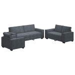 Vidaxl ensemble de canap�s 3 pcs avec coussins gris fonc� velours