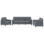 Vidaxl ensemble de canap�s 3 pcs avec coussins gris fonc� velours