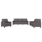 Vidaxl ensemble de canap�s 3 pcs avec coussins gris similicuir