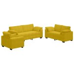 Vidaxl ensemble de canap�s 3 pcs avec coussins jaune velours