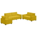 Vidaxl ensemble de canap�s 3 pcs avec coussins jaune velours