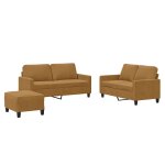 Vidaxl ensemble de canap�s 3 pcs avec coussins marron velours