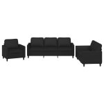Vidaxl ensemble de canap�s 3 pcs avec coussins noir similicuir
