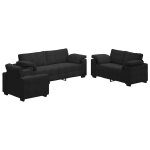 Vidaxl ensemble de canap�s 3 pcs avec coussins noir velours