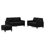 Vidaxl ensemble de canap�s 3 pcs avec coussins noir velours