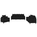 Vidaxl ensemble de canap�s 3 pcs avec coussins noir velours